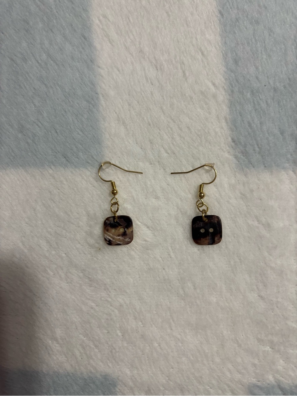 Never Worn Homemade Button Earrings